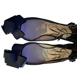 J. Renee Black Patent Leather Heels with Bow